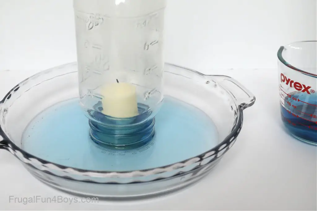 beaker with wax solid floating in water illustrating insolubility