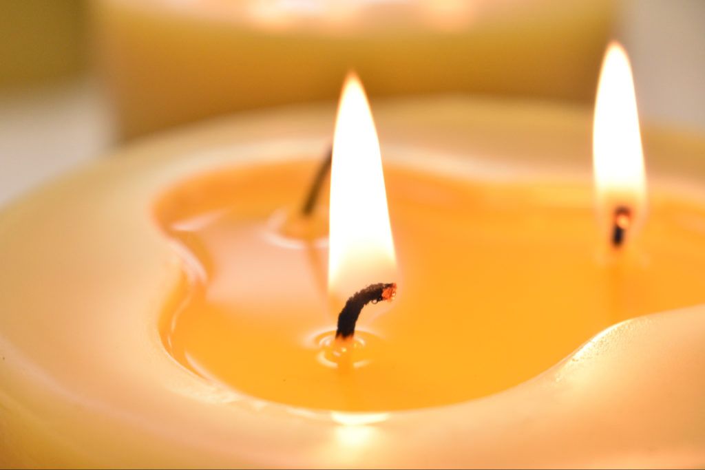 beeswax candle burning