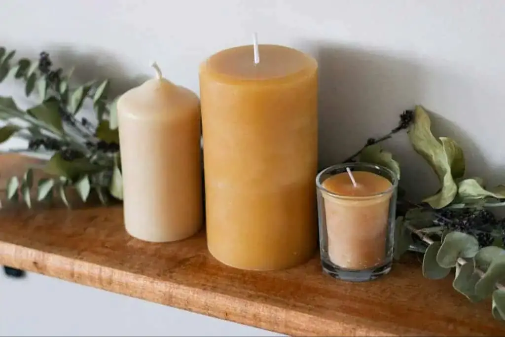 beeswax candles burning slower and less flammable than paraffin