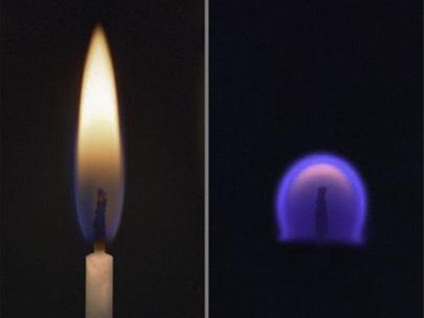 candle with concave depression formed at the top over time