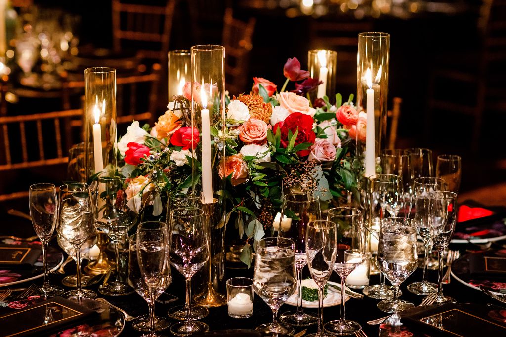 candles creating romantic wedding ambience