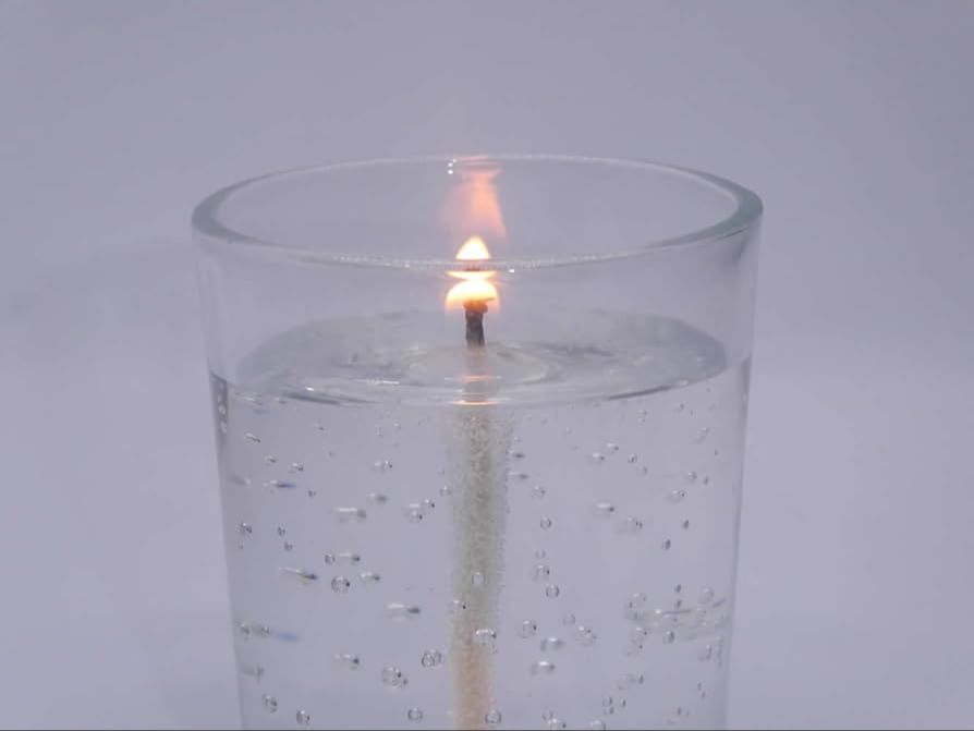 clear gel wax pillar candle