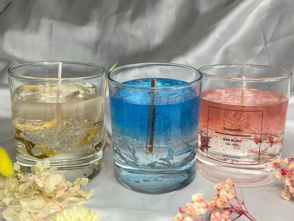 colored gel candles