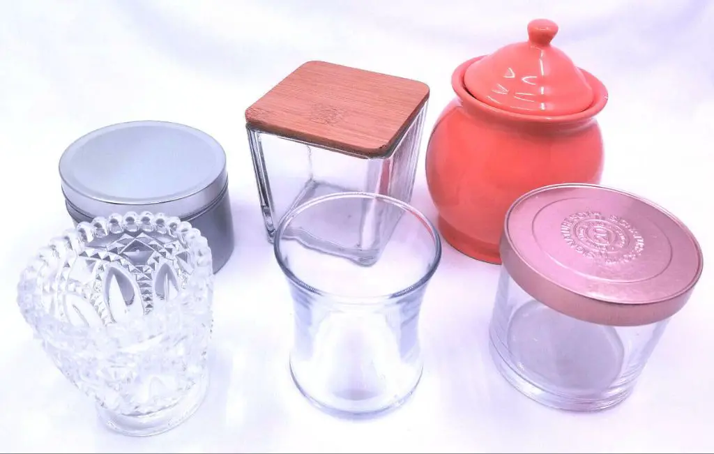 glass, metal, ceramic candle jars