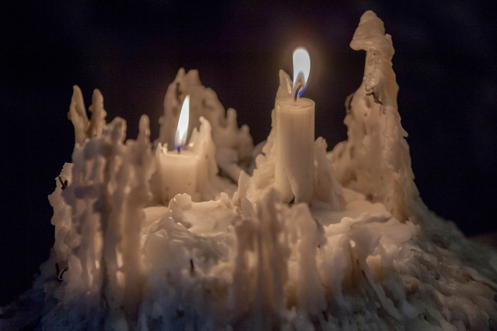 macro shot of crystalline candle wax