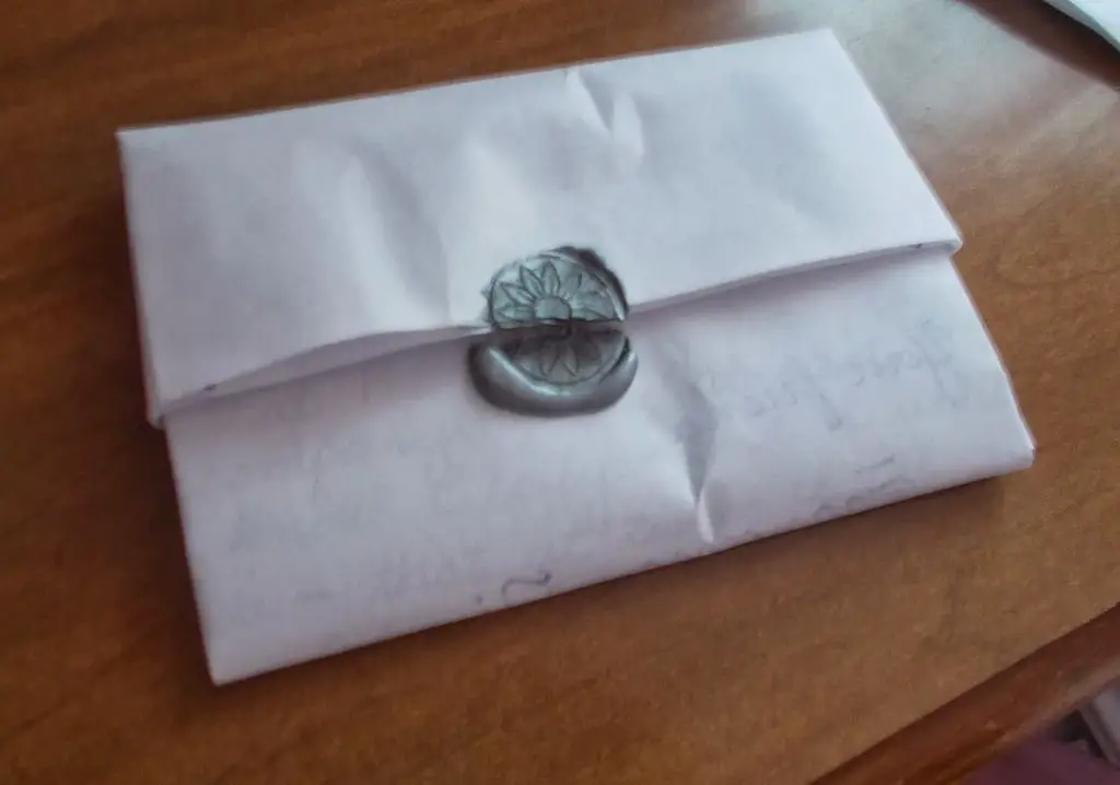 vintage wax seal on a folded letter