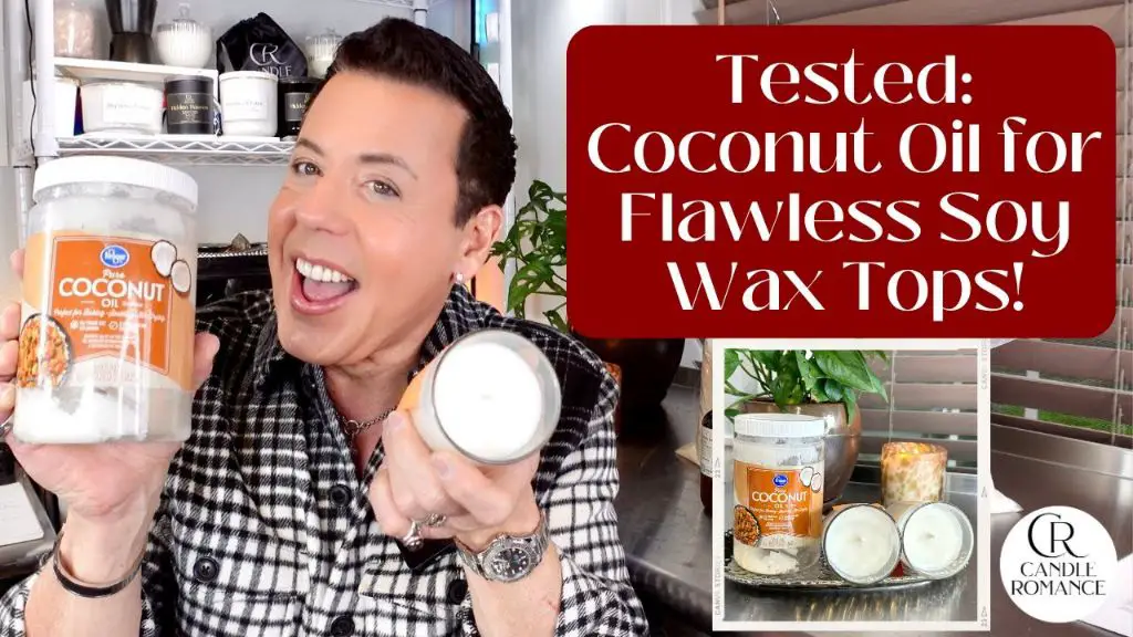 10-15% coconut oil blended with soy wax optimizes candle performance