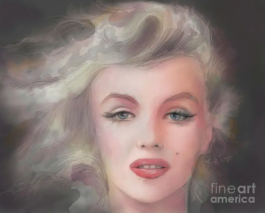 a painting of marilyn monroe with a candle