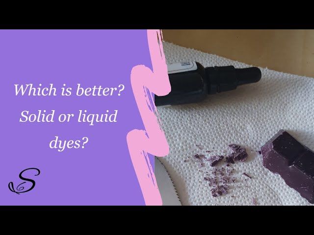 a person comparing liquid and solid candle dyes to decide which is better