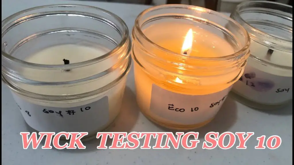 an eco 10 wick burning in a soy wax candle