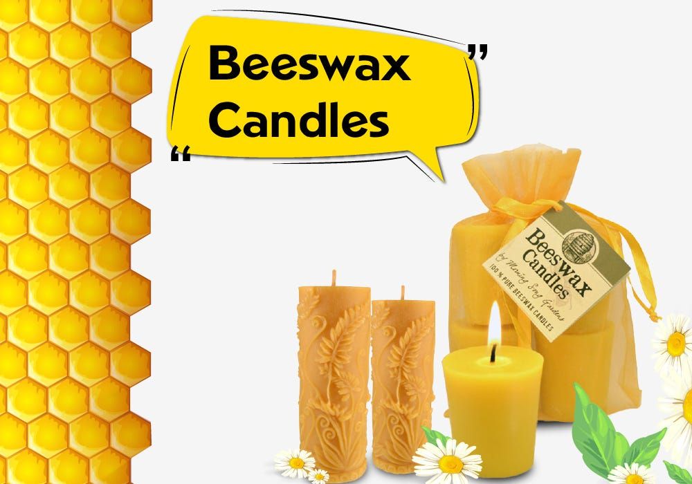 beeswax candles burning with warm glow