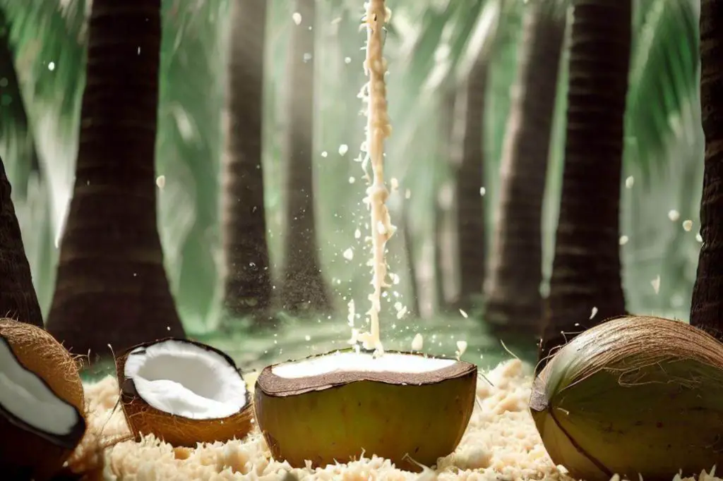 coconut palm trees produce coconuts used to make a sustainable candle wax
