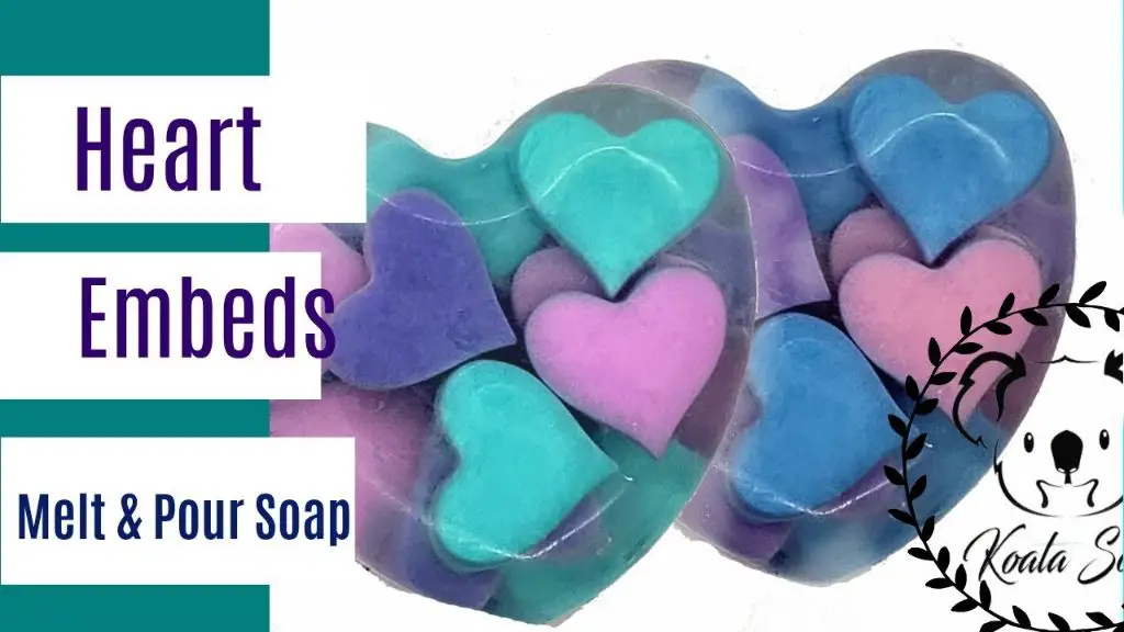 colorful handmade melt and pour soap with embeds