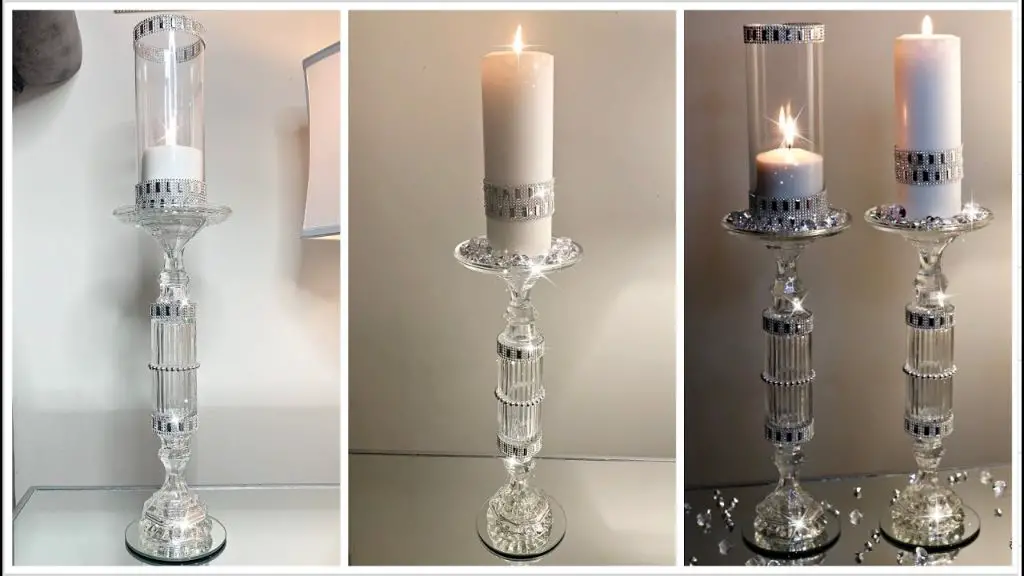 glass candle holders provide a glamorous, elegant look