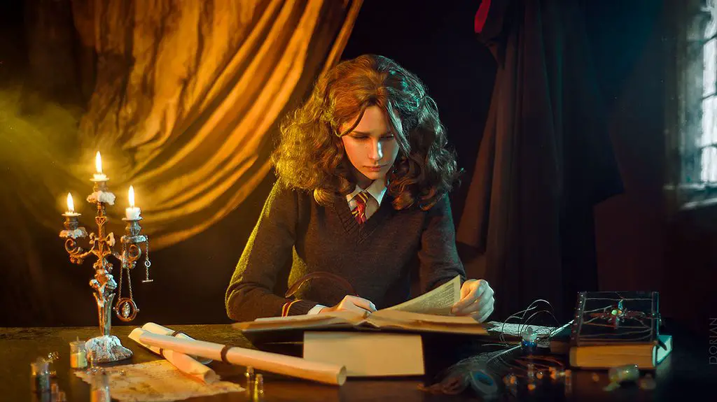 hermione granger studying candles