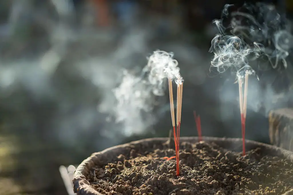 nag champa incense sticks burning