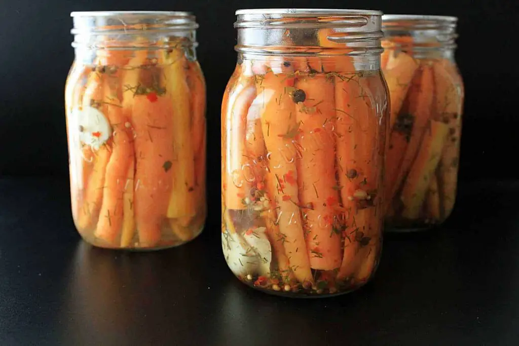 pickles like cucumbers and carrots are commonly canned in 12 oz jars.