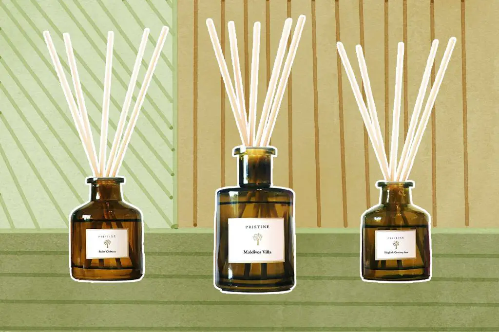 reed diffusers provide fragrance for a room through oil-soaked rattan reeds