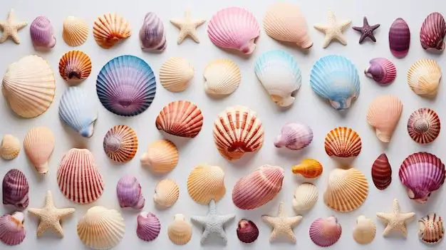 seashells arranged attractively.