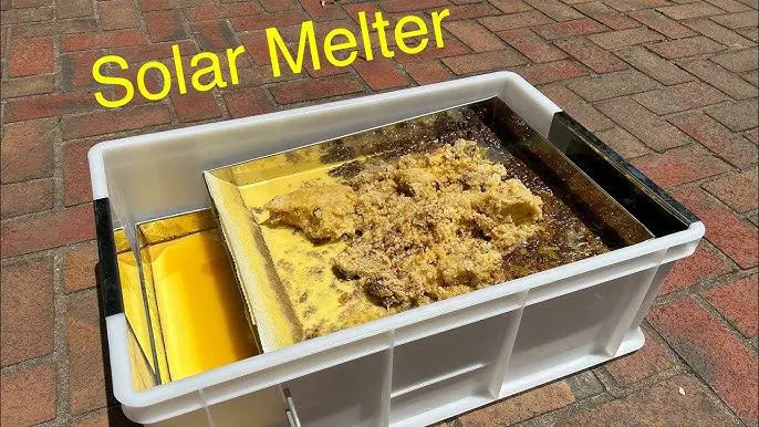 solar melters use reflected sunlight to passively melt wax in an outdoor pot or jar.