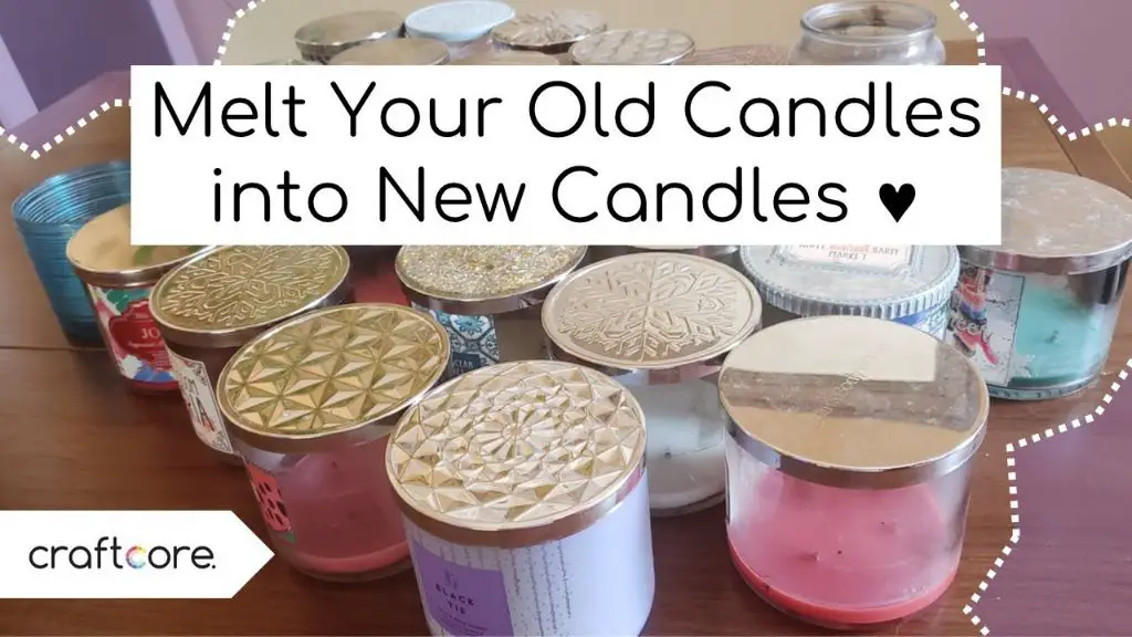 someone repouring leftover candle wax into a new container to reuse it.