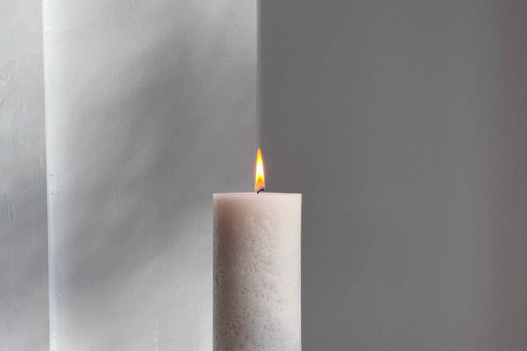 soy wax candles burning with soft light