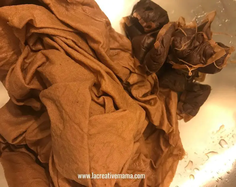 tea and coffee are household items that can be used to dye fabric brown.