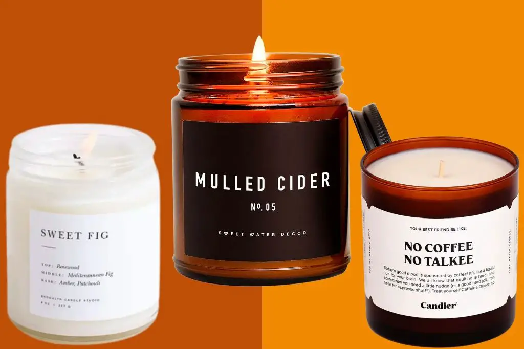 top selling candle scents like lavender, pumpkin, and cinnamon