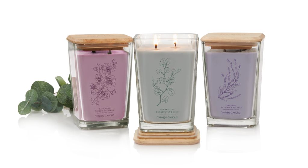 yankee candle's lavender vanilla candle transports the mind to a peaceful state of relaxation