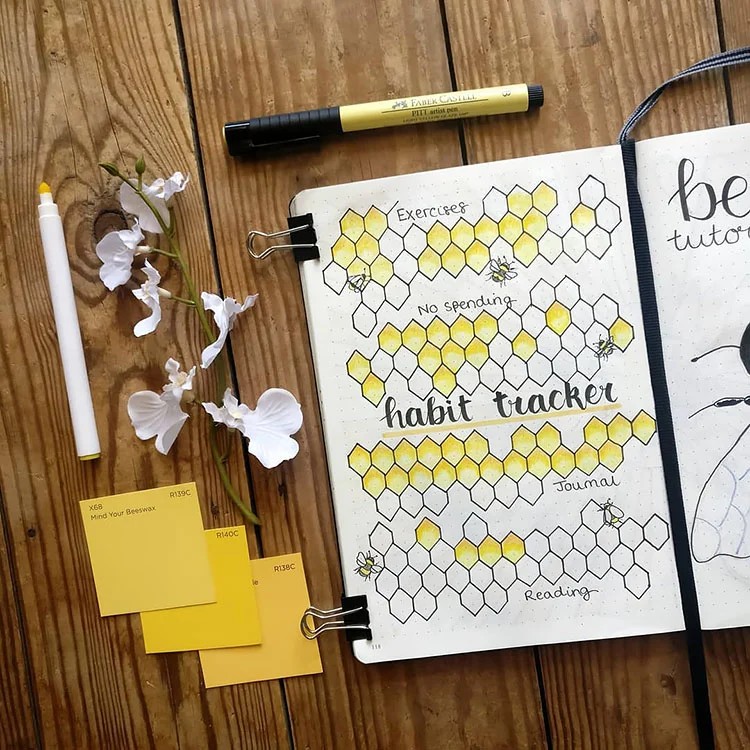 31 Sweet Bee Themed Bullet Journal Spreads