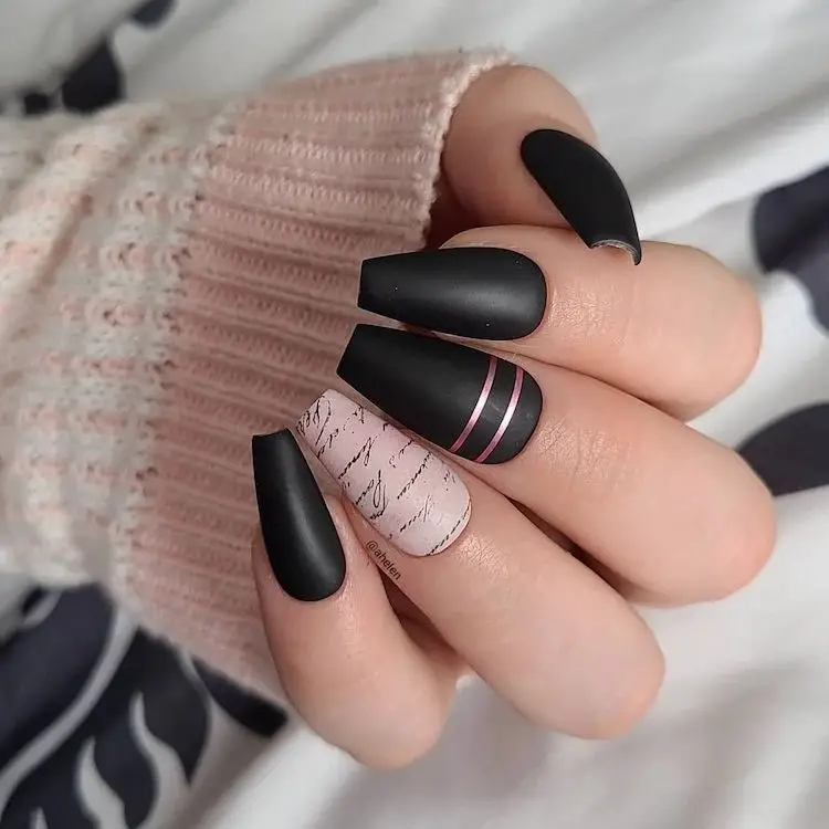 15 Pink And Black Nail Design Ideas