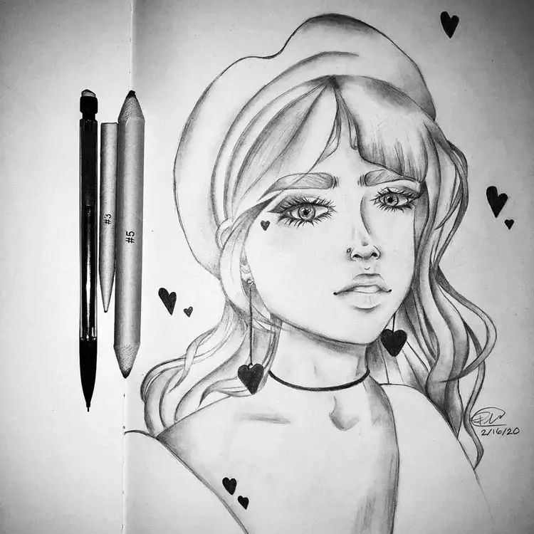 Beautiful Female Character Sketch Ideas