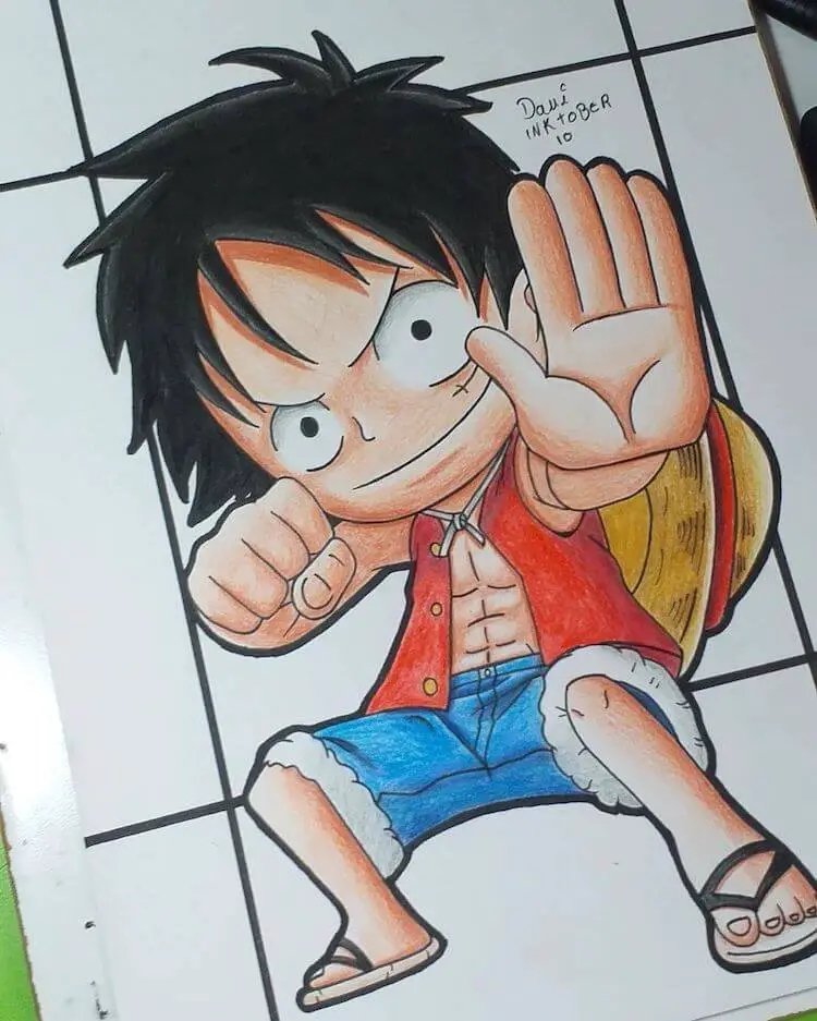 Drawings Of Monkey D. Luffy From One Piece