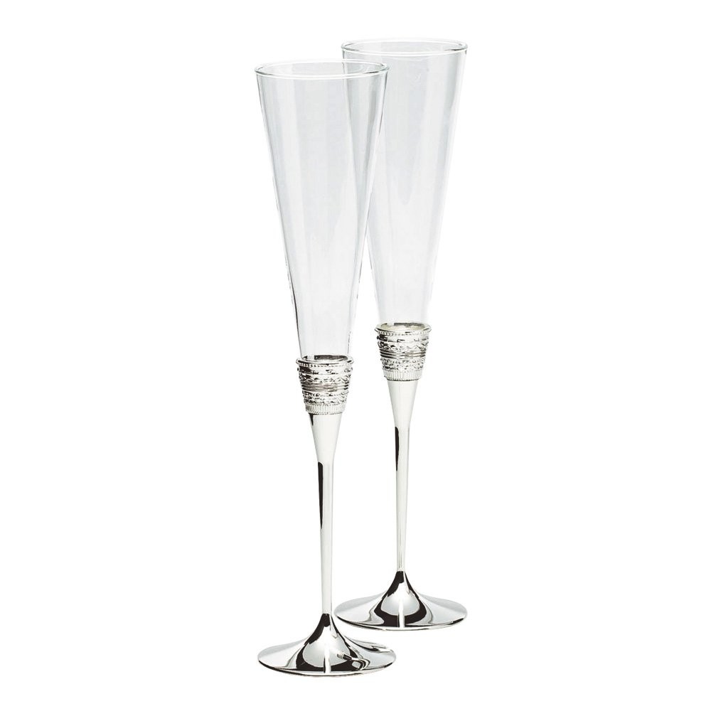 Vera Wang With Love Silver Toasting Flutes