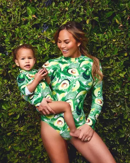 And Of Course, Chrissy Teigen and Luna Wearing Matching Avocado Bodysuits