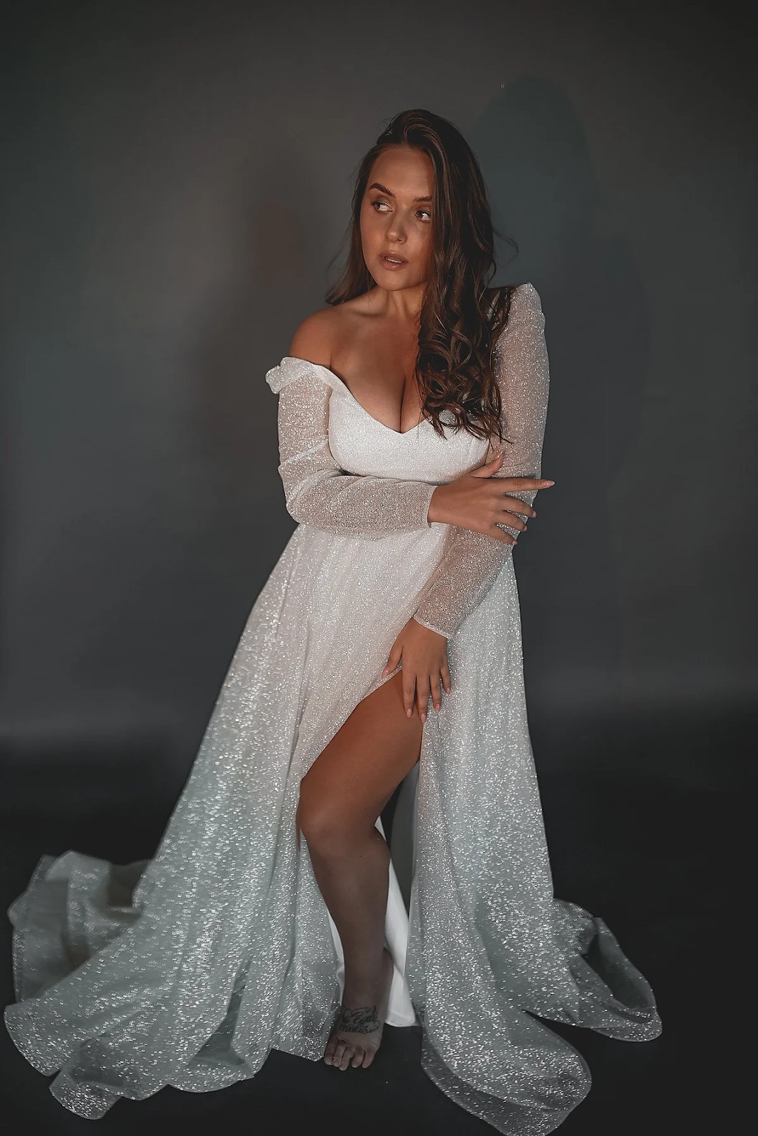 Plus Size Sparkly Wedding Dress Miranda by Olivia Bottega