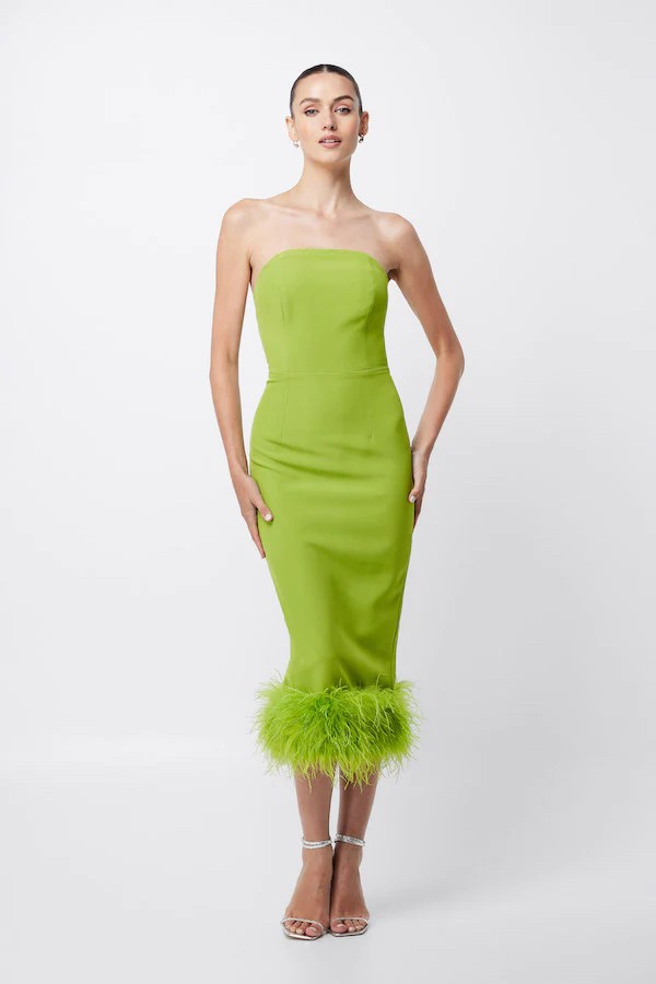 Girls with Gems: Focal Point Midi Dress Green by Mossman