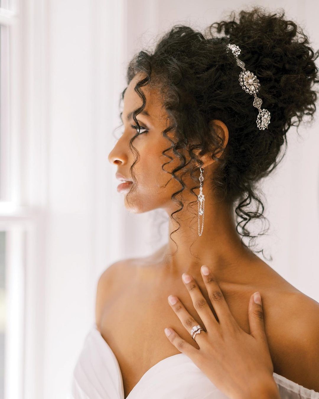 Graceful Updo with Cascading Ringlets