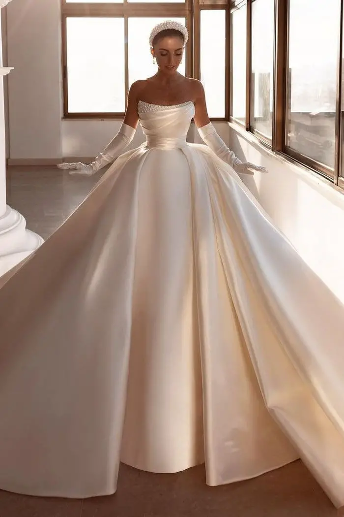 Gorgeous Strapless Ball Gown Wedding Dress With Beadings From Ball Bella