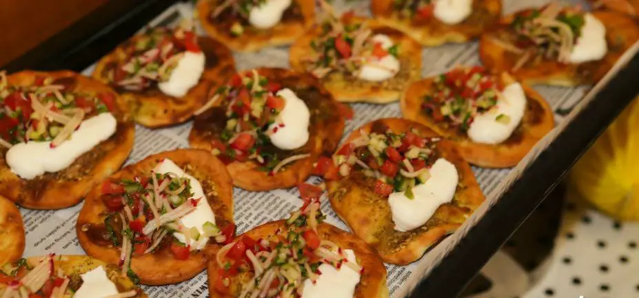 Zaatar, Manoush, Labneh with Tomato, Cucumber & Mint Salsa