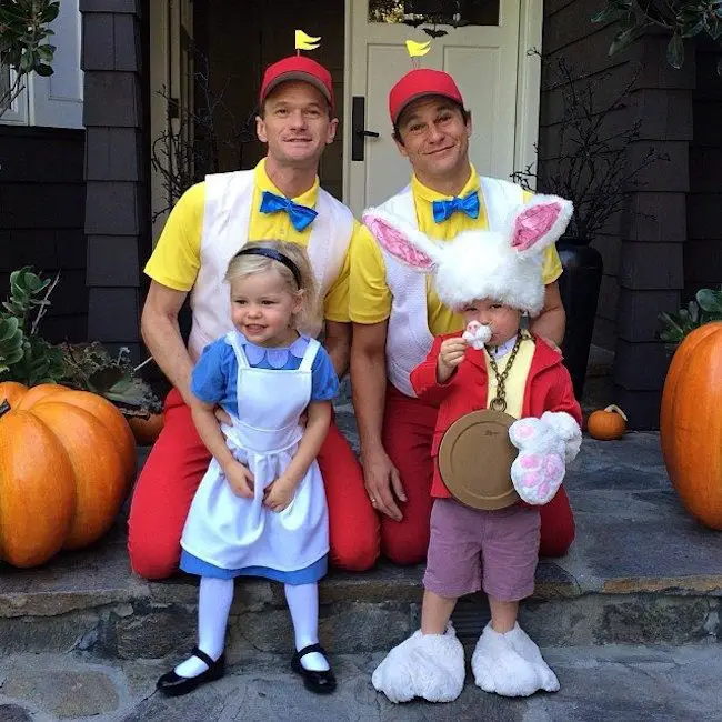 Neil Patrick Harris, David Burtka, Harper Grace, and Gideon Scott