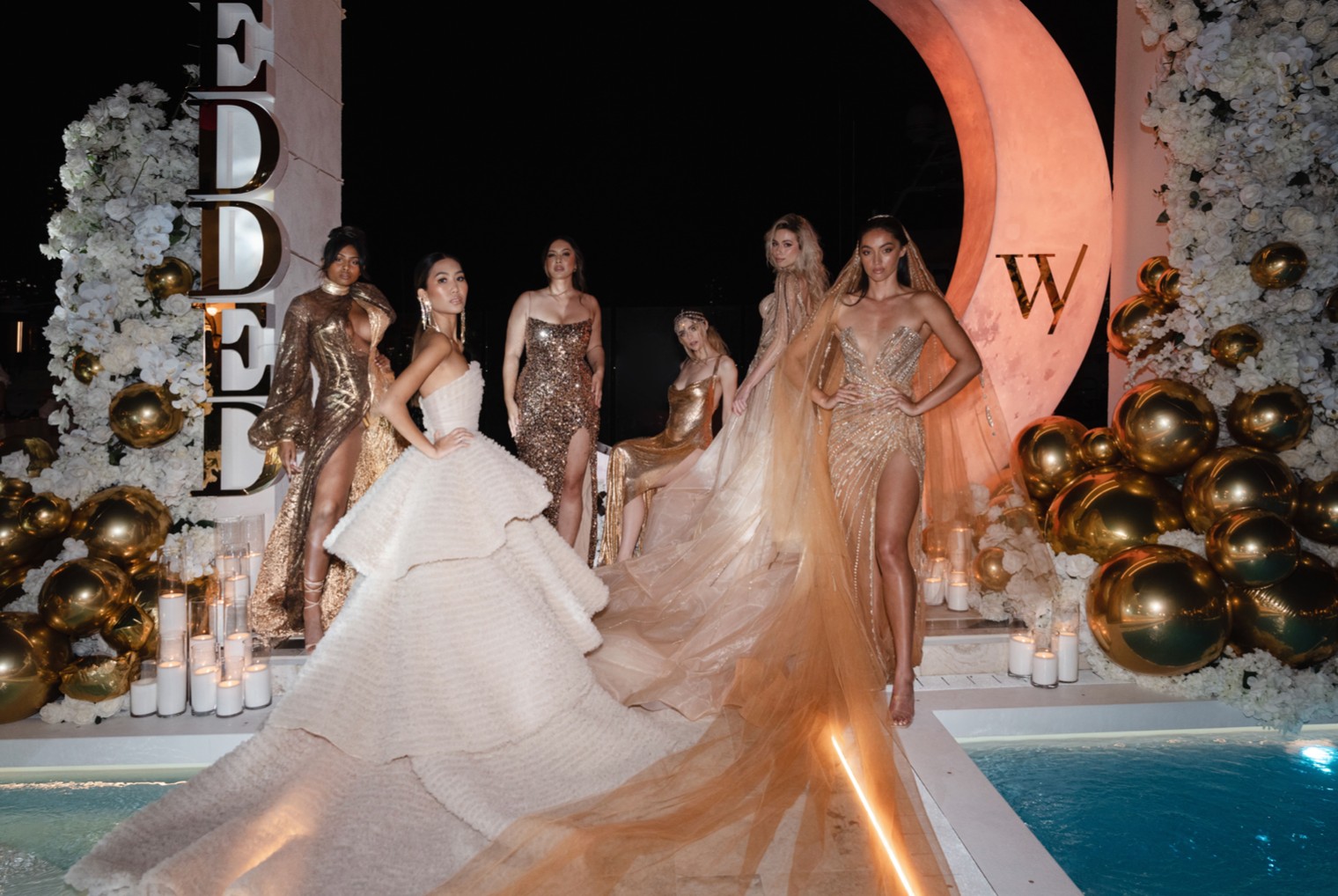 A runway show featuring stunning wedding attire