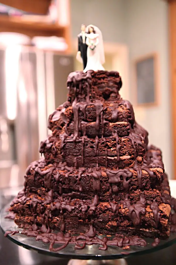 Dripping Chocolate Brownie Tower