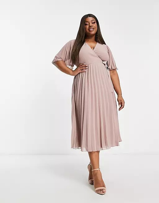 Curve exclusive pleated midi dress from ASOS