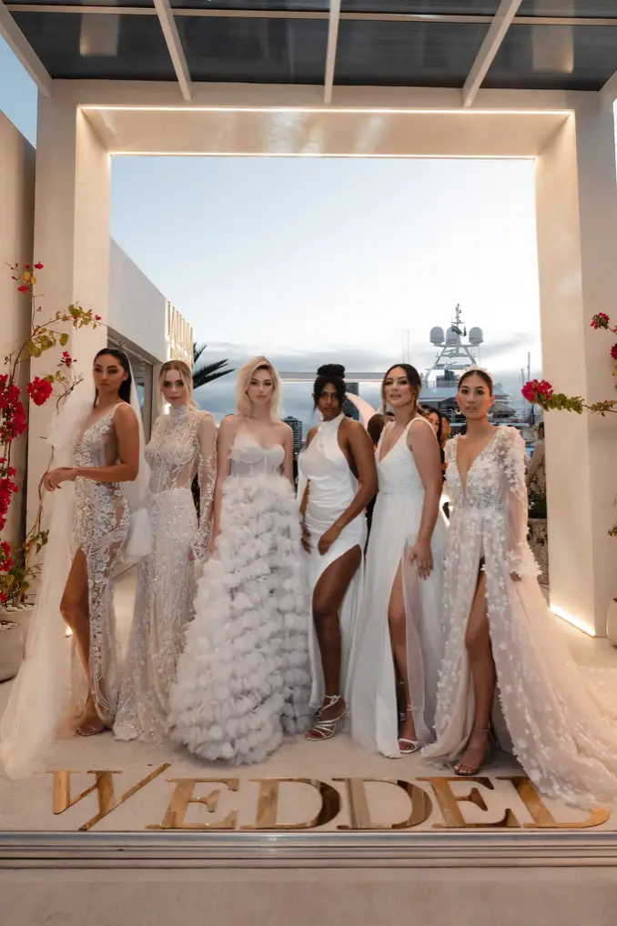 A runway show featuring stunning wedding attire