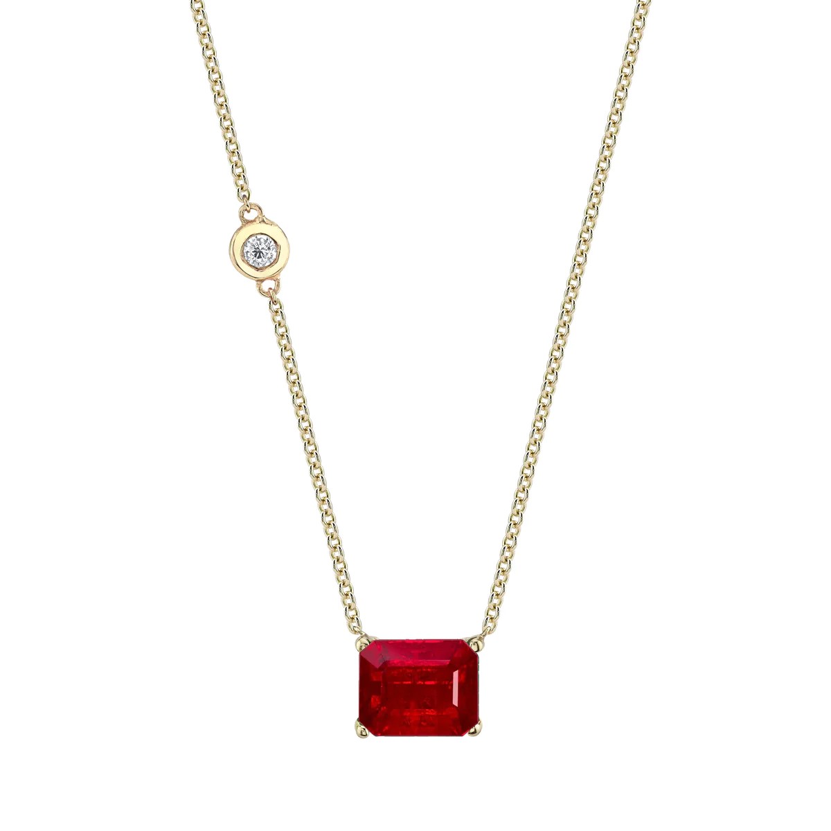 $5400 Ruby Solitaire Necklace by Shay Jewelry