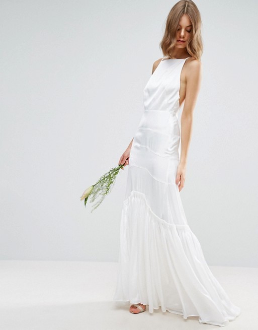 ASOS BRIDAL Cami Maxi Dress with Concertina Folding – $297