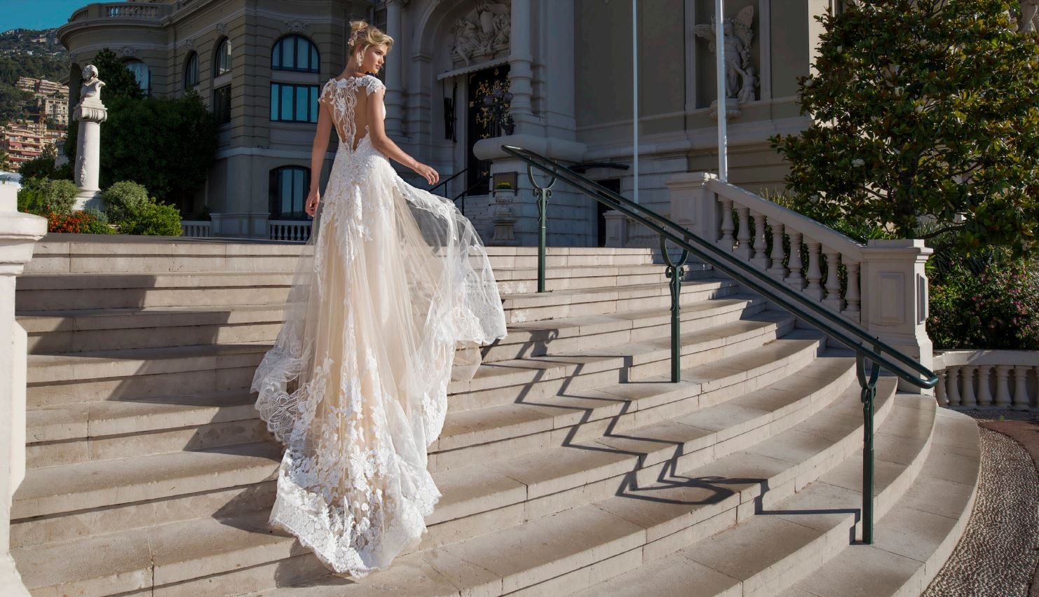 The BEA A-line gown with embroidered lace and tulle