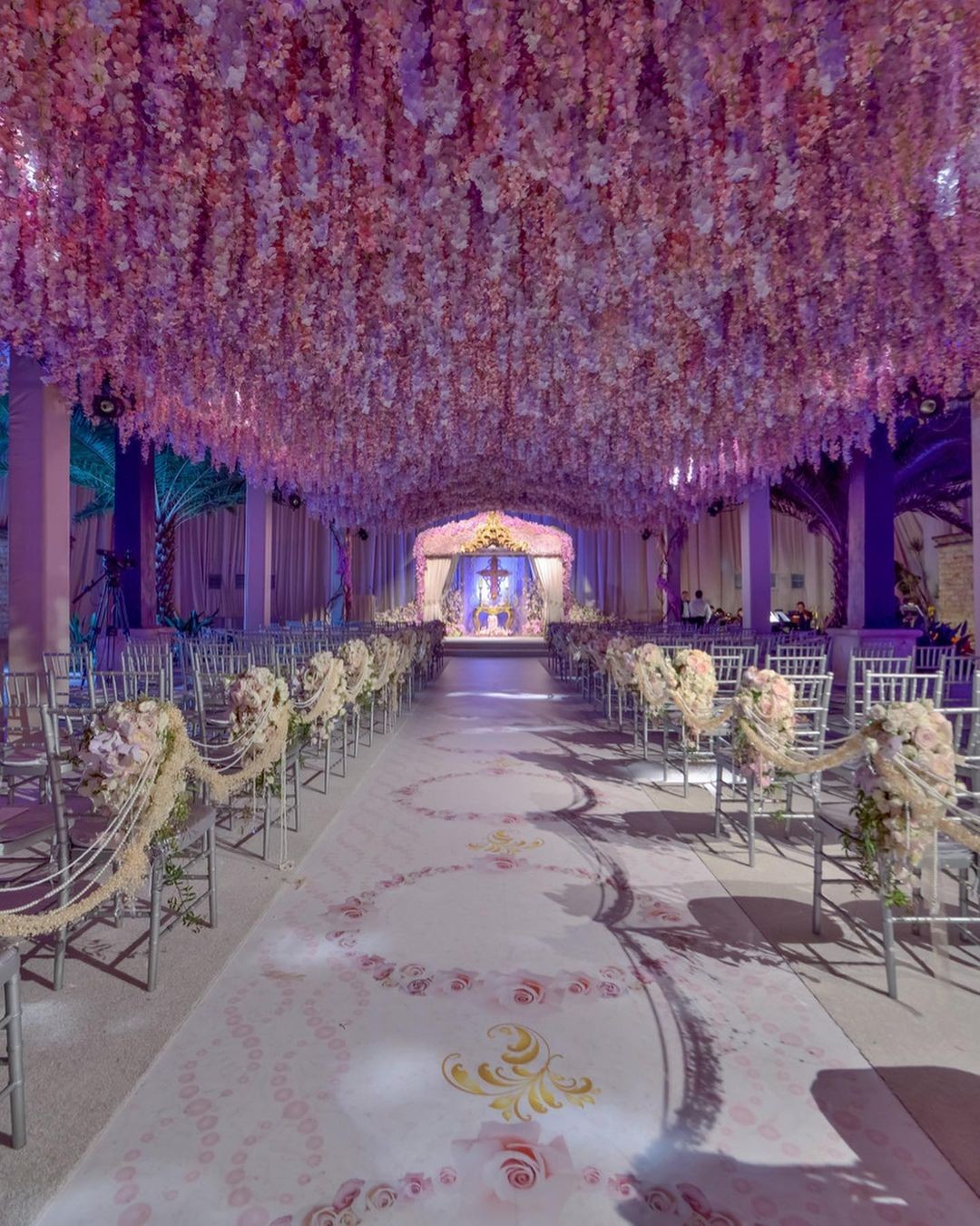 A Ceremony Under Cascading Pink Petals