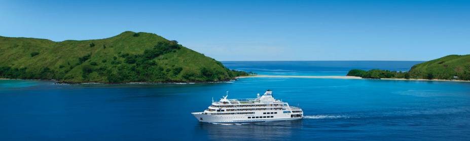 Captain Cook Cruises, departs Port Denarau, Fiji